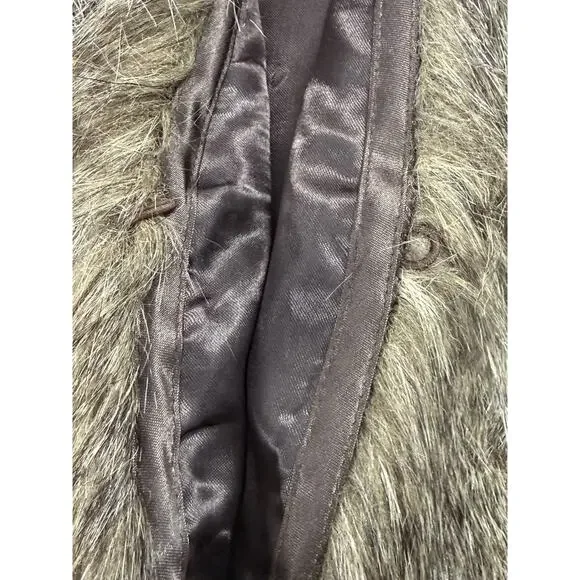 DIVIDED by H&M Lined Fur Vest Boho,Discreet Pockets Hook & Clasp- Sz 4 (M) - Picture 5 of 8